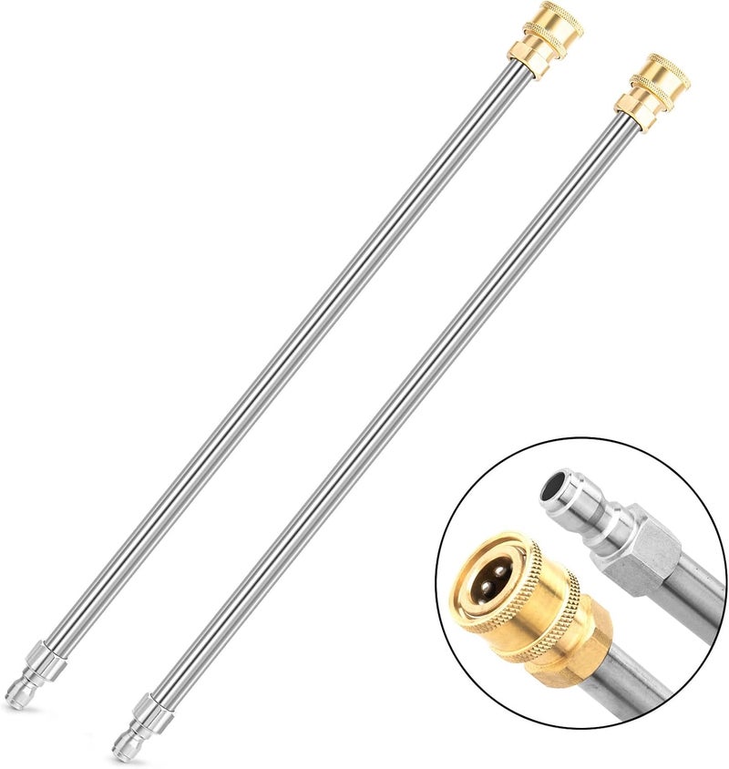 EARLEAS Pressure Washer Extension Wand, 2 Pack 17 Inch Stainless Steel Heavy Duty Wands with 1/4 Inch Quick Connect, Fits Most Pressure and Power Washers - Image 1